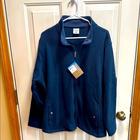 NWT Columbia Dark Blue Full-Zip Fleece Jacket size 2X - Picture 1 of 8